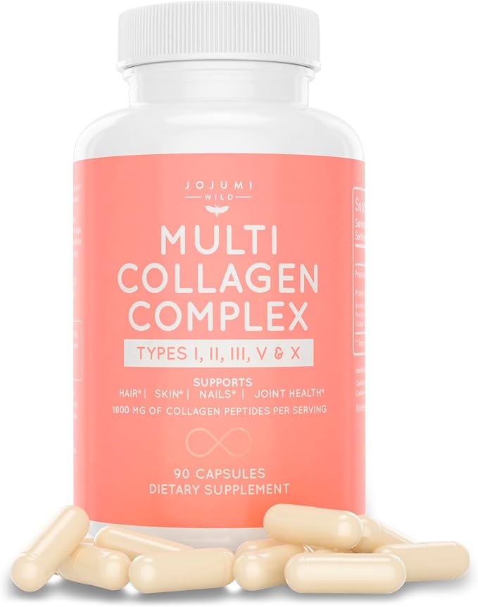 5-in-1 Multi Collagen Capsules (Type I, II, III, V + X) for Skin, Hair, Nails & Joint Health - Collagen Supplements for Women Gut Health Collagen Peptides & Anti Aging Pills