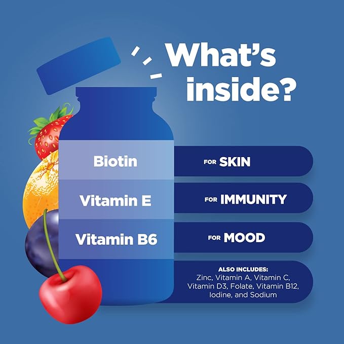 Natural Multivitamin for Men Gummies with Zinc B6 & B12 for