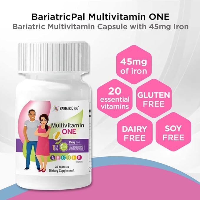 BariatricPal Multivitamin ONE 1 per Day! 45mg Iron (30 Count)