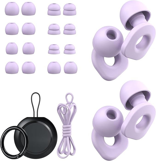 2 Pairs of Earplugs for Sleeping,Reusable 8 Pairs 25dB-30dB
