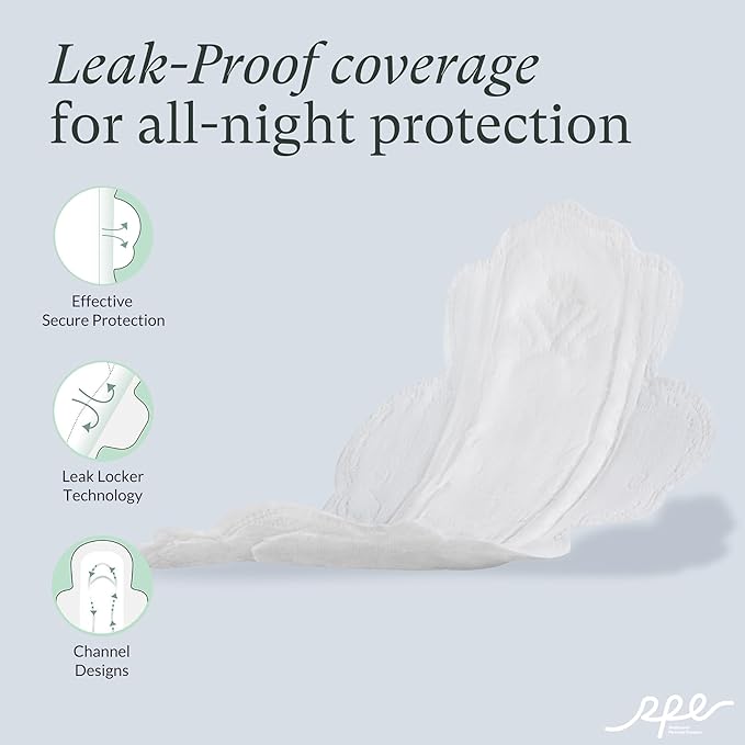 100% Large Organic Pads for Women, 4, 48ct) 48ct)