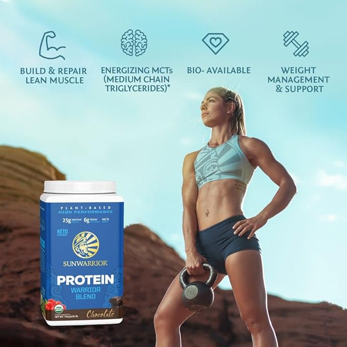 Sunwarrior Vegan Organic Protein Powder Plant-based 17 Servings
