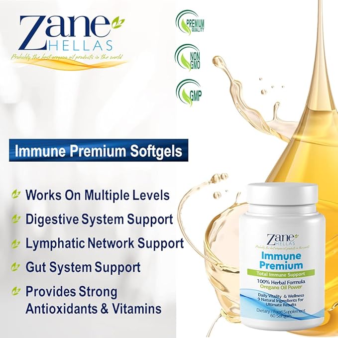 Zane Hellas Immune Premium Softgels. Immune 100% Herbal 120 Softgels. 2