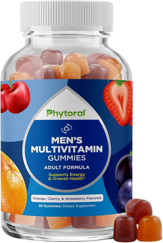 Natural Multivitamin for Men Gummies with Zinc B6 & B12 for