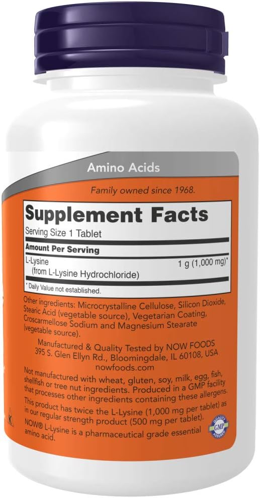NOW Foods L-Lysine 1000mg, 100 Tablets 2)