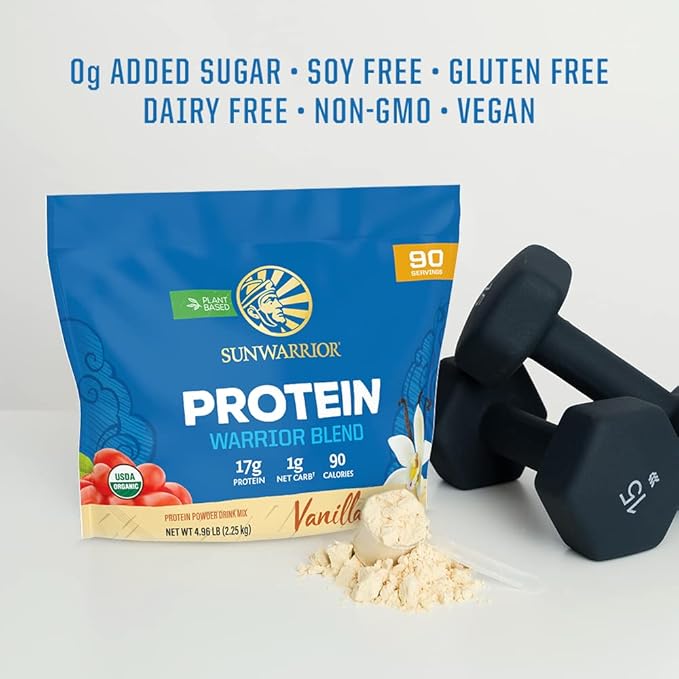 Sunwarrior Vegan Organic Protein Powder Plant-based 90 Servings