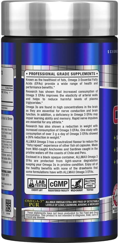 ALLMAX Nutrition Omega 3 Ultra-Pure Cold-Water 180 Count