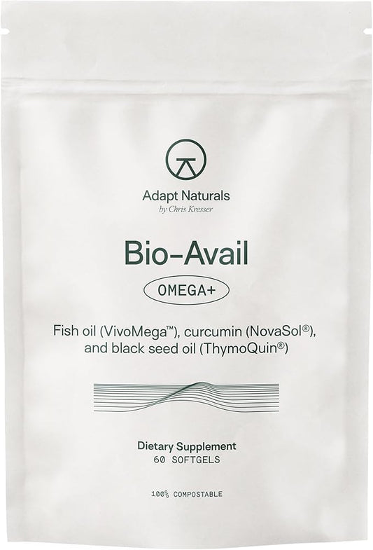 Adapt Naturals Bio-Avail Omega+ 3 Fish 1,000 mg 510 EPA 330 DHA 60 Softgels