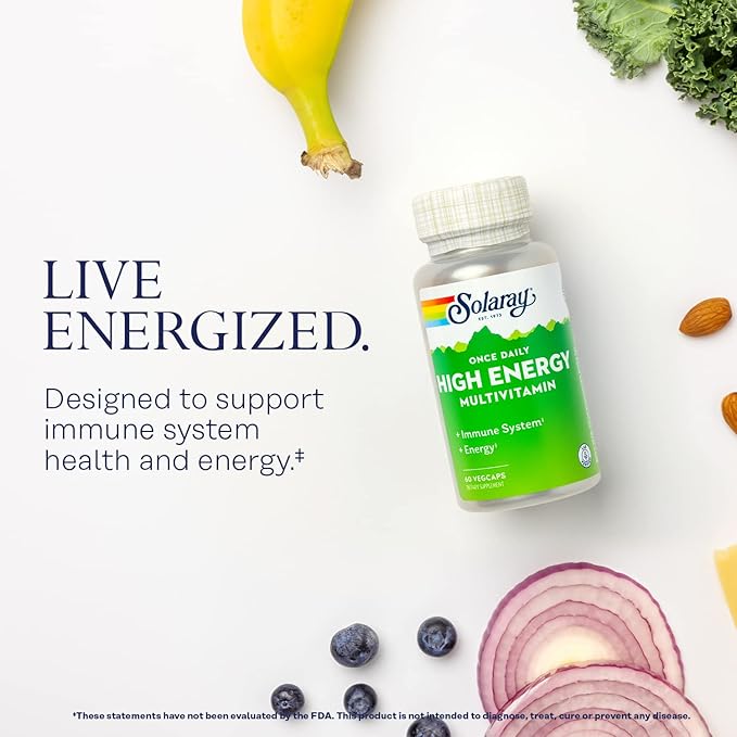 SOLARAY Once Daily High Energy Multivitamin, 60 Servings, 60 VegCaps