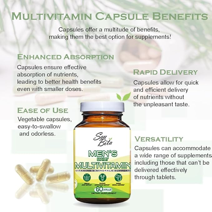Mens Multivitamin - Daily Multi Vitamins B12, C,
