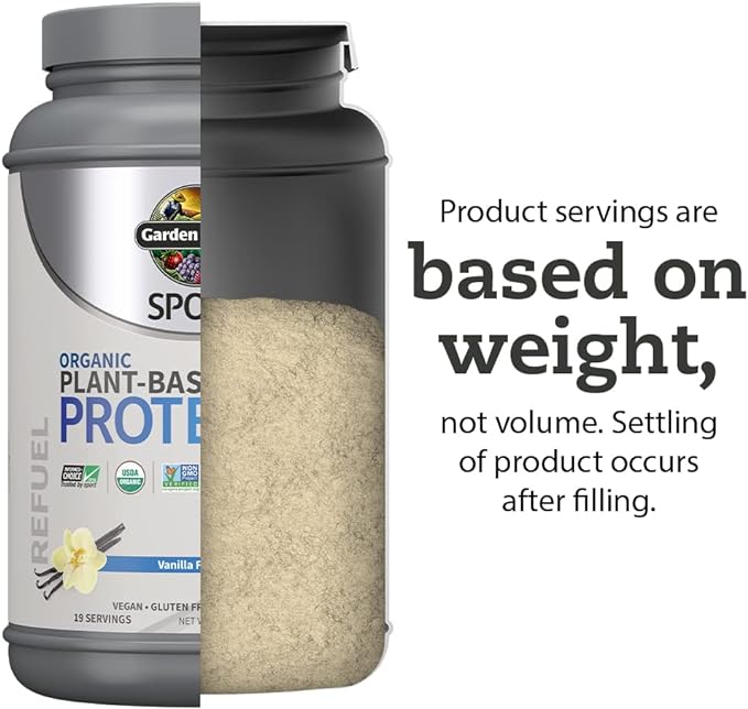 Organic Vegan Sport Protein Powder, Vanilla 30g Plant 19 Servings