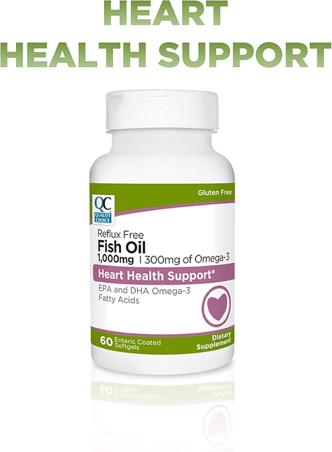 Quality Choice Fish Oil 1000mg 300mg Omega 3 Fatty 60 Count