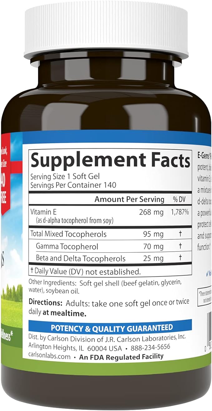 Carlson - E-Gems Plus, 400 IU (268 mg), 140 Soft