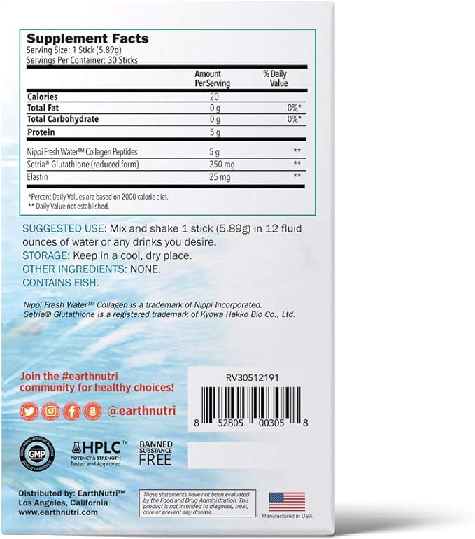 EarthNutri Natural Beauty Marine Collagen Peptides (30 Stick
