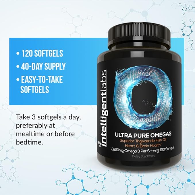 Intelligent Labs Triglyceride Omega 3 2250mg per 3-Capsule Serving 120 Softgels
