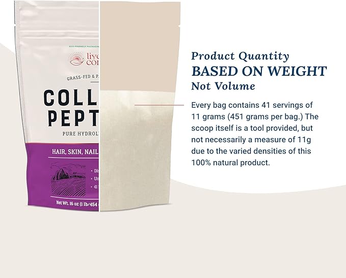 Live Conscious Collagen Powder Hydrolyzed Collagen 20 Servings, 7.8 oz