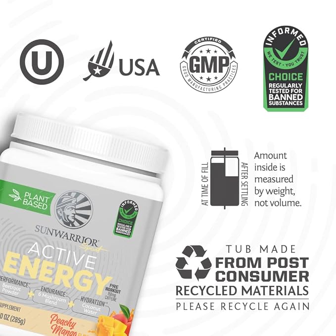 Sunwarrior Plant-based Preworkout Powder Hydration Blend 30 Servings