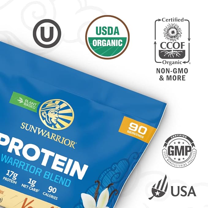 Sunwarrior Vegan Organic Protein Powder Plant-based 90 Servings