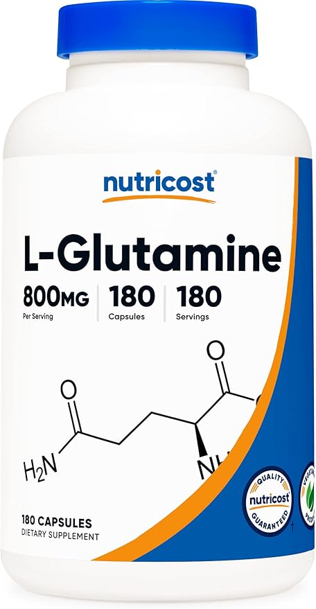 Nutricost L-Glutamine 800mg, 180 Capsules