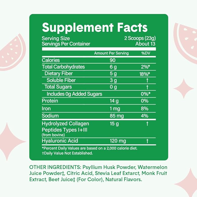 Bellway Super Fiber Powder + Collagen (4 Pack), (42.4 oz)