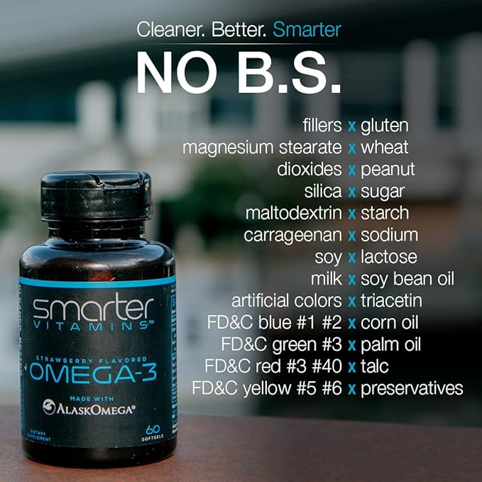 (3 Pack) Smarter Omega 3 Fish 2000mg, DHA