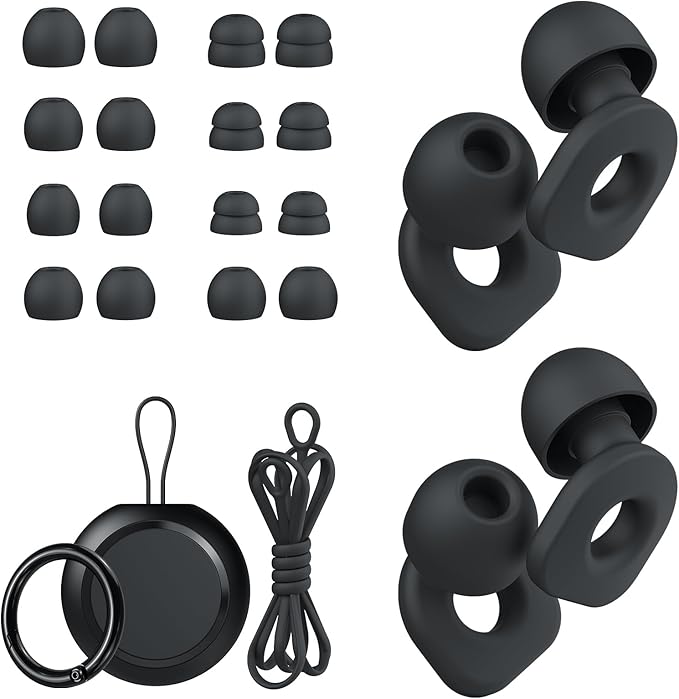 2 Pairs of Earplugs for Sleeping,Reusable 8 Pairs 25dB-30dB