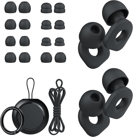 2 Pairs of Earplugs for Sleeping,Reusable 8 Pairs 25dB-30dB