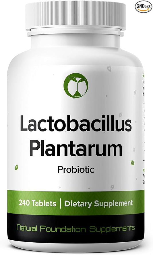 Lactobacillus Plantarum Probiotic Supplement 240 Tablets 3 Billion CFU Probiotics for Men & Women Supports Intestinal Digestive & Gut Health Made in The USA (240, Lactobacillus Plantarum)