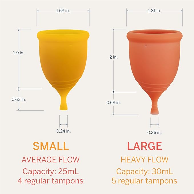 2 Pixie Menstrual Cups 100% Medical-Grade 1 for 12 Hours