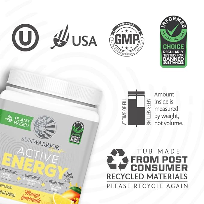 Sunwarrior Plant-based Preworkout Powder Hydration Blend 30 Servings