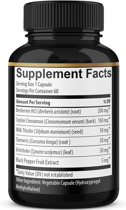 (2 Packs) Berberine Supplement Plus Ceylon 120 Capsules 4 Months