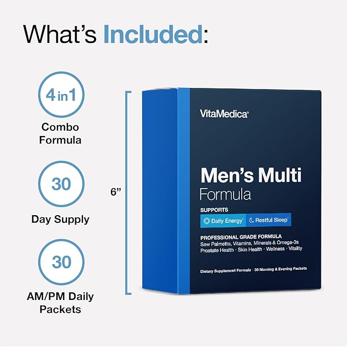 VitaMedica Men’s Multivitamin with Prostate Health Support Omega3s and 30 Easy