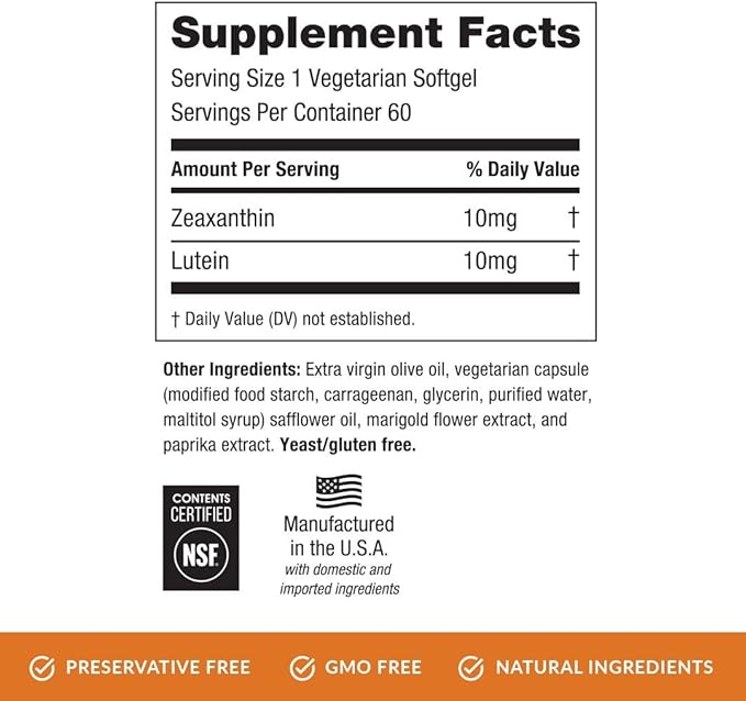 EyePromise Zeaxanthin + Lutein Eye Vitamin 60 Softgels