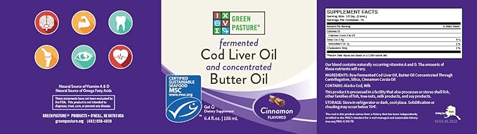 Green Pasture Butter Oil/Fermented Cod Liver 6.4 oz.-