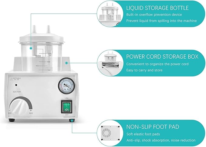 1000ml Portable Veterinary Suction Machine 110V