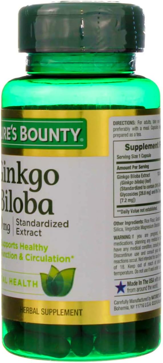 Nature's Bounty Ginkgo Biloba Capsule 120 100 ea