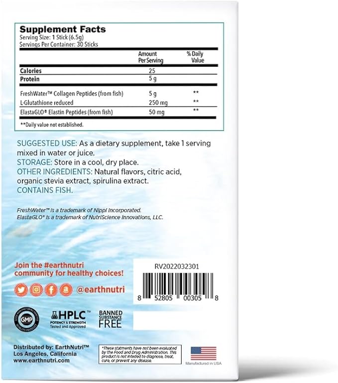 EarthNutri Natural Beauty Marine Collagen Peptides (30 Stick