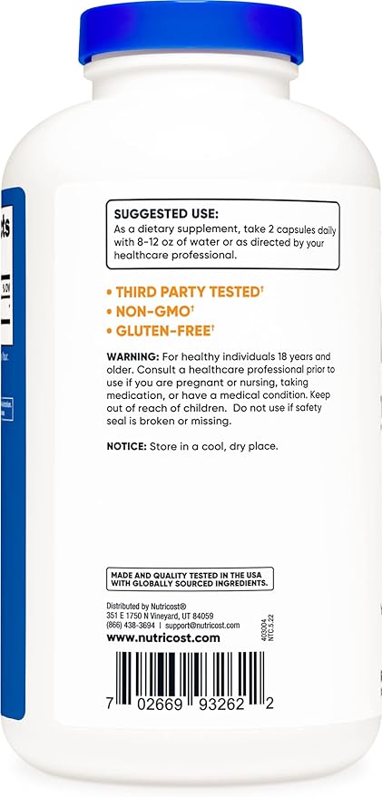 Nutricost L-Lysine 500mg (1000mg Serving), 500 Capsules (2 Bottles)
