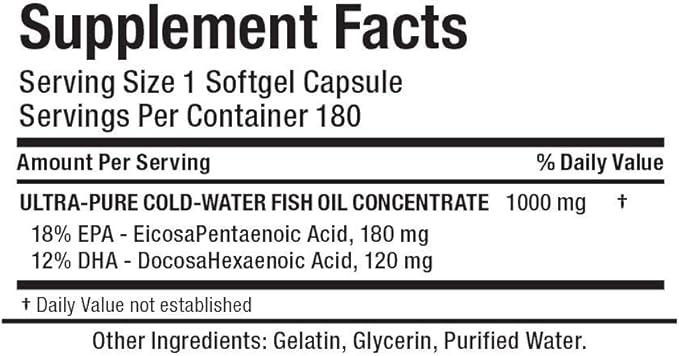 ALLMAX Nutrition Omega 3 Ultra-Pure Cold-Water 180 Count