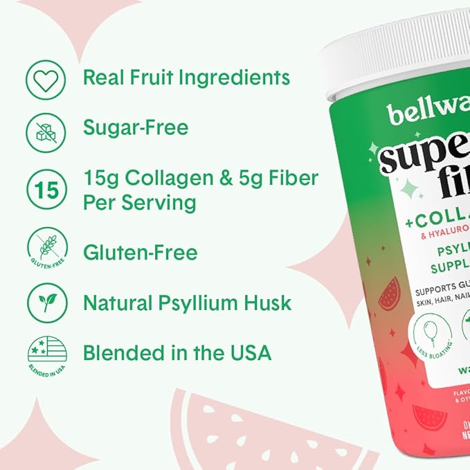 Bellway Super Fiber Powder + Collagen (2 Pack), (21.2 oz)