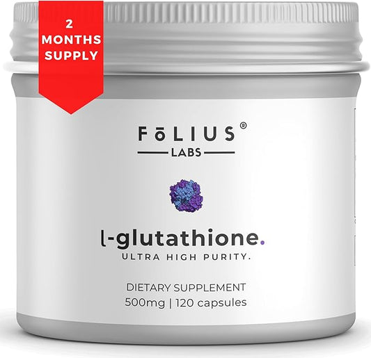 Ultra High Strength L-Glutathione 98% Supplement 500mg Concentrated 120 Capsules
