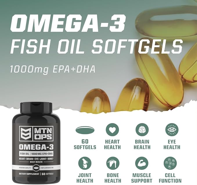 MTN OPS Omega 3 Fish Oil 1000mg Fatty 30 Servings