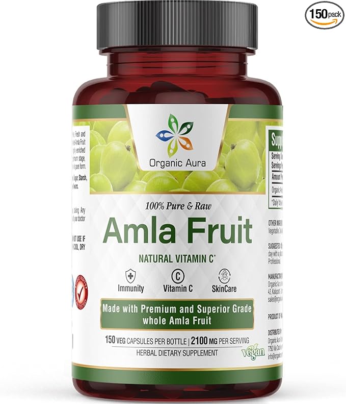 Organic Aura Amla Capsules 2100mg -150