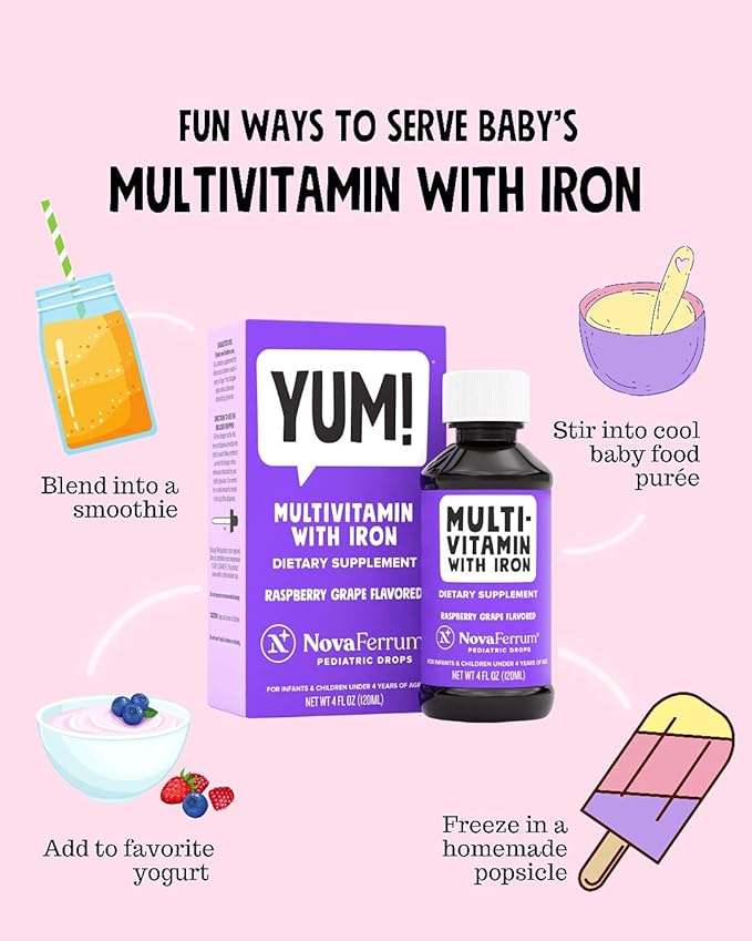 NovaFerrum Yum | Multivitamin with Iron 4 & 120 Servings