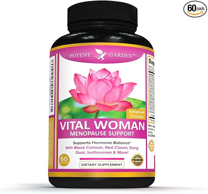Menopause Relief Supplement with Black Cohosh, 60 Capsules, 30 Servings