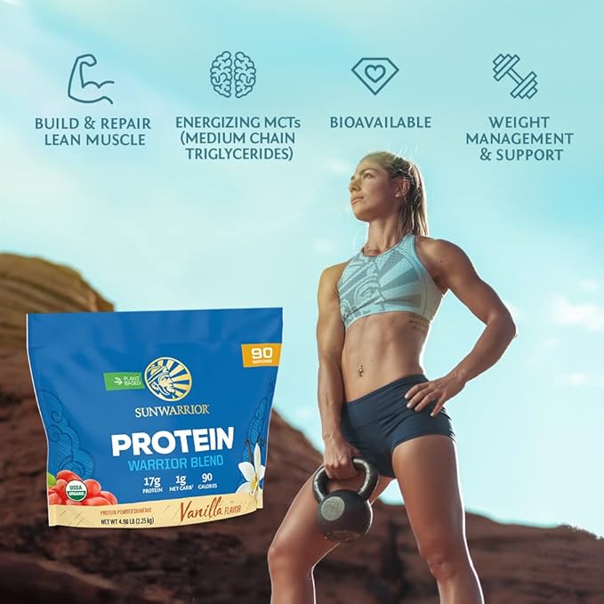 Sunwarrior Vegan Organic Protein Powder Plant-based 90 Servings