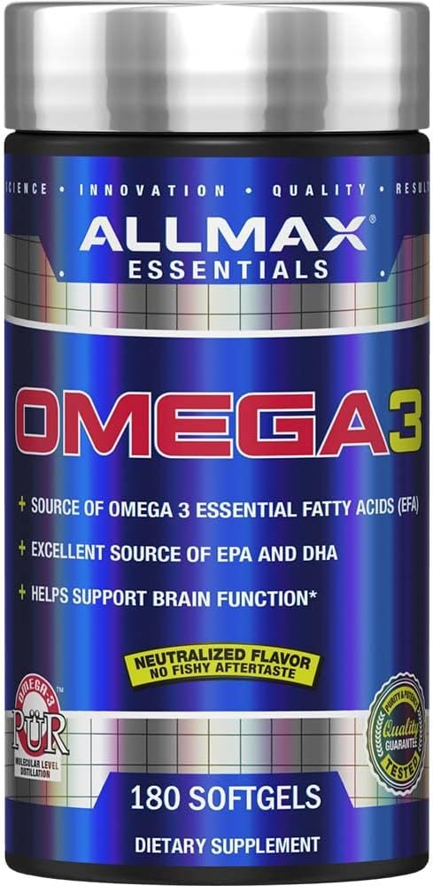 ALLMAX Nutrition Omega 3 Ultra-Pure Cold-Water 180 Count