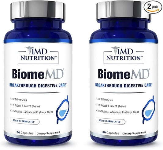 1MD Nutrition BiomeMD Probiotics 62 Billion 15 Comprehensive 60 Capsules