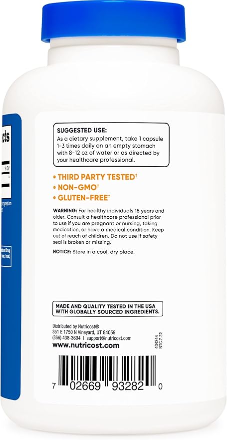 Nutricost L-Glutamine 800mg, 180 Capsules
