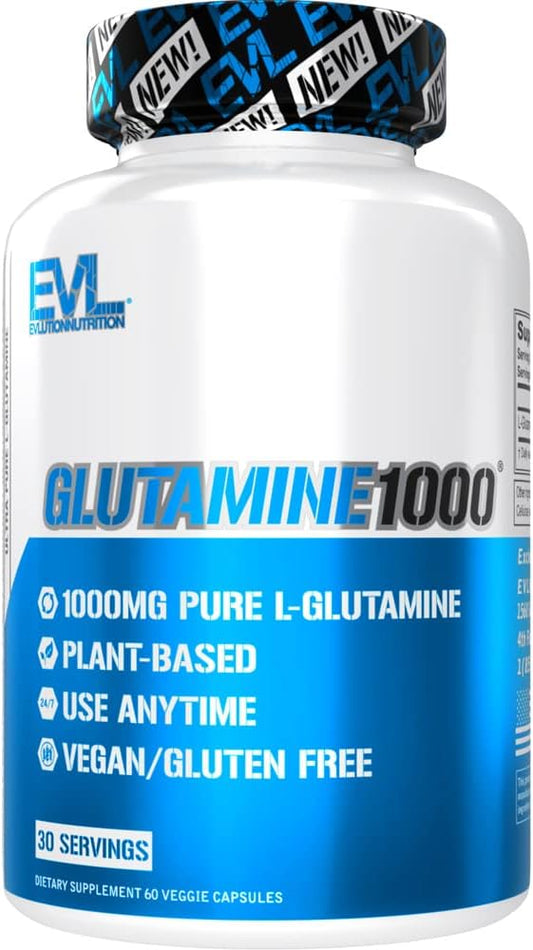 Evlution Nutrition L-Glutamine 1000, 1g Pure (30 Servings)